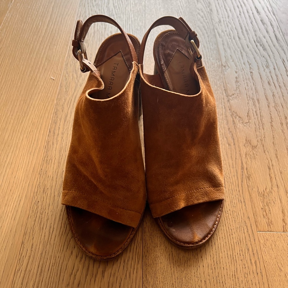 Tamara Mellon Suede Slingback Sandals